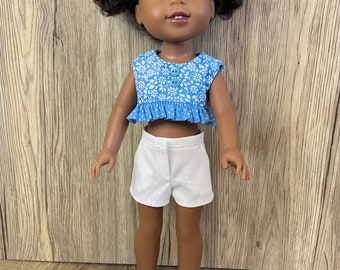 Summer Top and Shorts Handmade to Fit Welliewishers Dolls