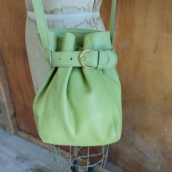 Coach Bucket Bag / Green Leather Purse / 9973