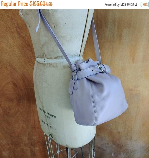 SALE 40% OFF Vintage Purple Coach Bucket Bag / Lea