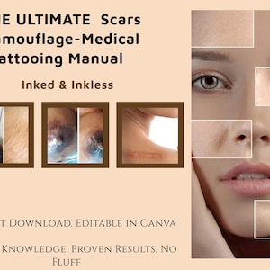 Scar Camouflage PMU Training Manual: Inked & Inkless Tattoo (PDF Download)