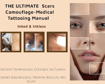 Scar Camouflage PMU Training Manual: Inked & Inkless Tattoo (PDF Download)
