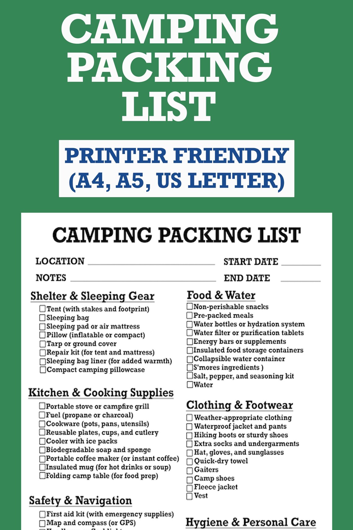 Ultimate Camping Trip Packing List: Comprehensive Checklist for a ...