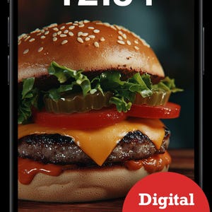 Burger Lover iPhone Wallpapers – Set of 4 Juicy & Fun Food Backgrounds | Tasty Cheeseburger and Hamburger Digital Art