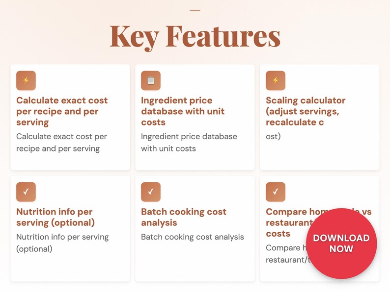 Recipe Cost Calculator Spreadsheet | Food Costing & Pricing Template ...