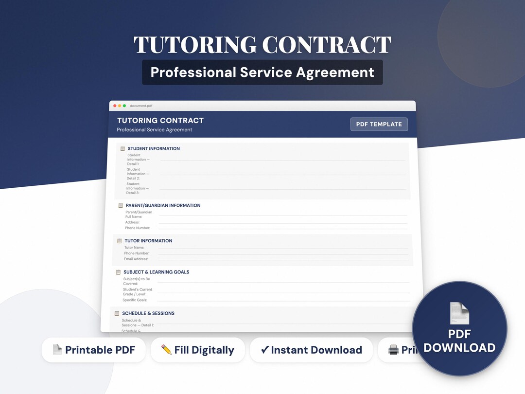 Tutoring Contract Template | Tutoring Service Agreement PDF | Tutor ...
