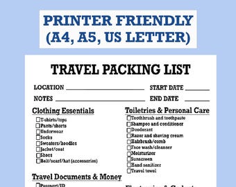 Ultimate Travel Packing Checklist | Vacation, Business & Adventure | Printable Packing Guide for Stress-Free Trips