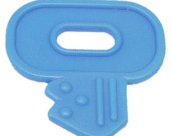 Lot de 10 Clefs de dentition à coudre, coloris bleu