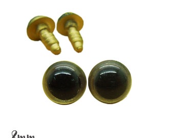 Yeux sécurité or 8mm pour peluche (2 paires)