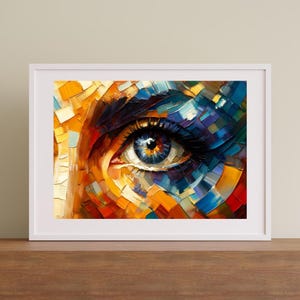 eye painting Looking Eye art print abstract eye print Home Art Decor Modern Art Lover Gift visual art digital download art textured wall art