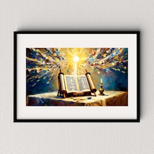 Torah Illumination Art: Abstract Jewish Home Decor (Digital Download)
