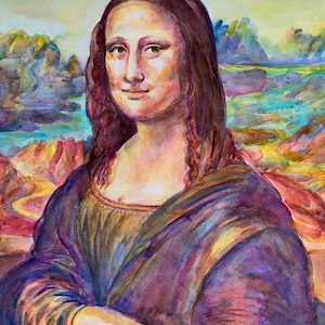 Mona Lisa Watercolor Painting Print