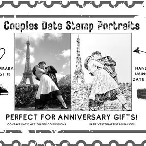 Digital File Only - Personalized Date Stamp Portrait