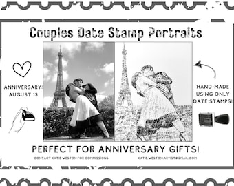 Nur digitale Datei - personalisierter Datumsstempel Portrait