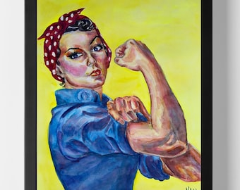 Rosie the Riveter / Stampa ad acquerello / Icona femminista di Katie Weston