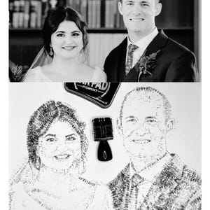 Personalized Date Stamp Portrait - Custom Couples Portrait-Pet Portrait-Anniversary Gift-Customized Gift-Personalized Art-Baby Birthday Gift