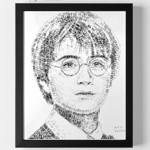 Harry Potter Portrait Print: Date Stamp Art by Katie Weston