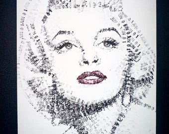 Marilyn Monroe Original Portrait Artwork Graphite Pencil Drawing