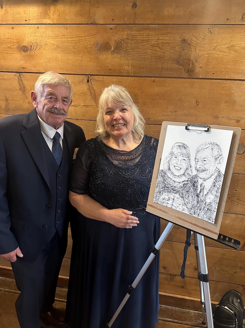 Retrato personalizado con sello de fecha - Retrato de pareja personalizado - Retrato de mascota - Regalo de aniversario - Regalo personalizado - Arte personalizado - Regalo de cumpleaños para bebé imagen 12