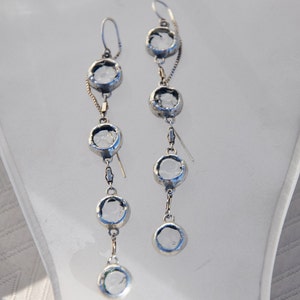 Elegant glass rain drop thread earrings image 2