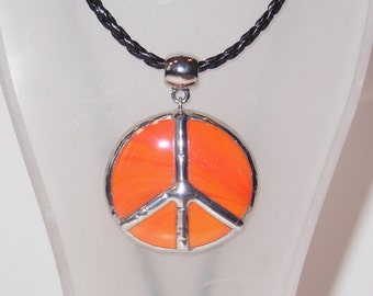 Brignt orange peace pendant