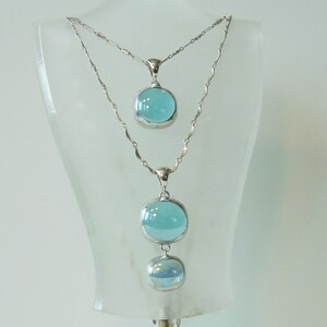 Layered blue glass drop necklaces zdjęcie 5