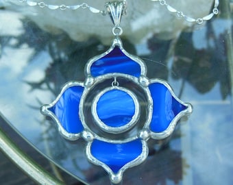 Deep Cobalt Blue Lotus Necklace