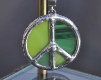 Multi green peace necklace