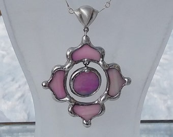 Irridized Pink Lotus Necklace