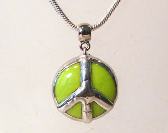 Mini Apple green peace necklace