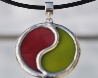 Red rose and olive yin yang