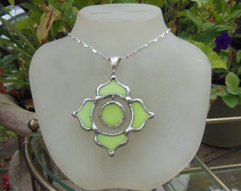 Apple Green Lotus Necklace