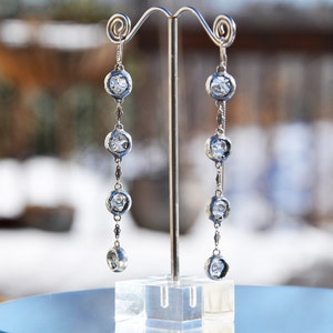 Elegant glass rain drop thread earrings image 4