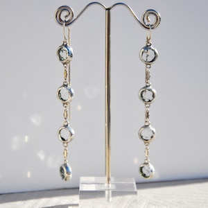 Elegant glass rain drop thread earrings image 3