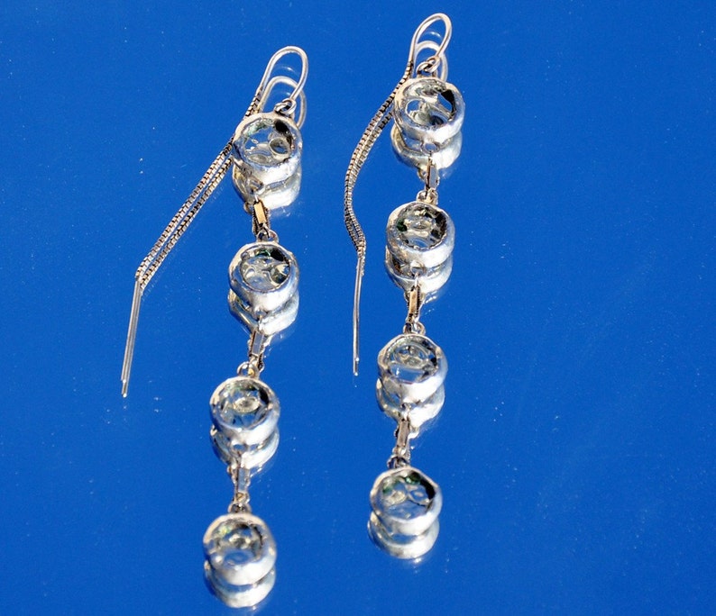 Elegant glass rain drop thread earrings image 5