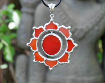 Red Sun lotus necklace