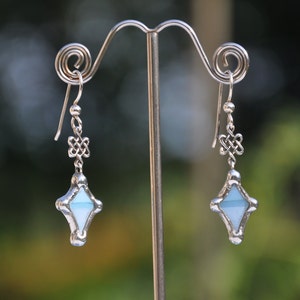 Celtic knot blue diamond earrings image 3