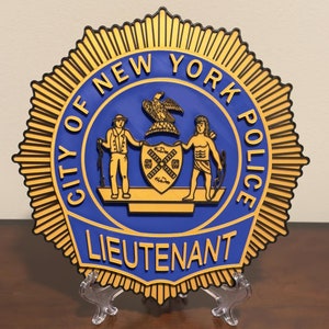 NYPD Lieutenant Shield: 3D Embossed NYC Police Plaque