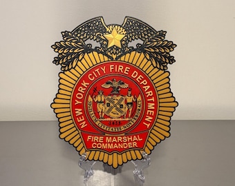 FDNY Fire Marshal Plaque: 3D Embossed Firefighter Wall Art - Etsy