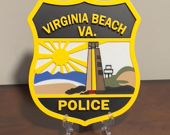 Virginia Beach Police Department 3D Embossed Display Plaque