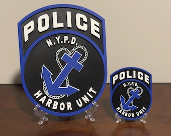 NYPD Harbor Unit 3D Display Plaque: NYC Police Wall Art Patch