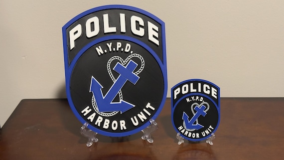 NYPD Harbor Unit 3D Display Plaque: NYC Police Wall Art Police