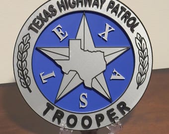 Texas Highway Patrol Trooper or Corporal 3D Embossed Display Plaque Wall Art