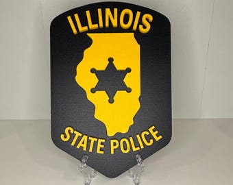 Illinois State Police Logo 3D Display Plaque, First Responder Display Plaque