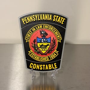 PA State Constable 3D Display Plaque - First Responder Wall Art PA Pennsylvania