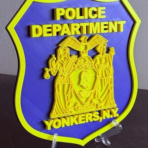 Yonkers NY Police Department 3D Embossed Display Plaque Police Gift New York image 2