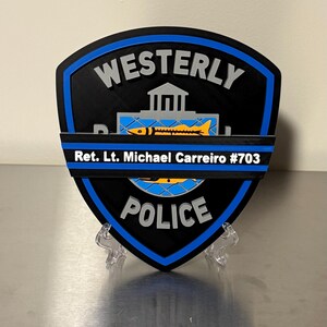 Westerly Rhode Island Police 3D Plaque: First Responder Wall Art image 8