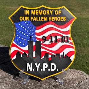 NYPD 9-11 Tribute Plaque: World Trade Center First Responder Wall