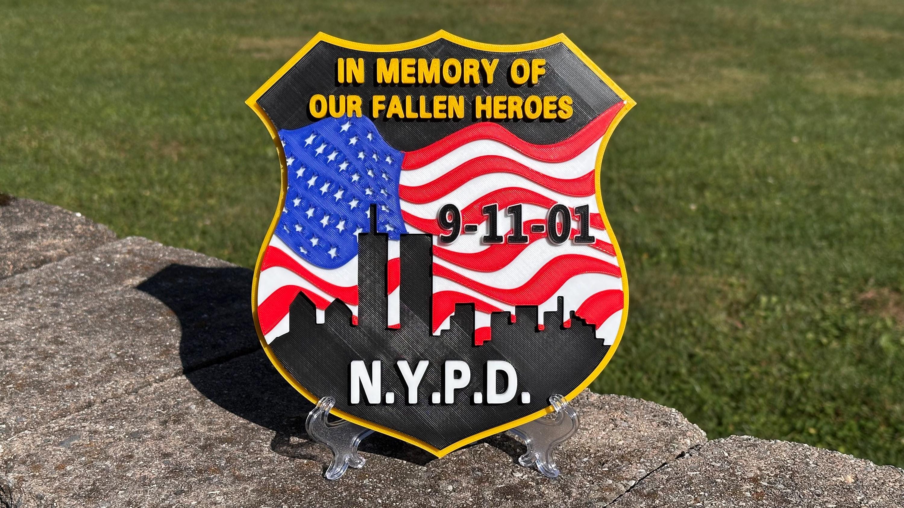 NYPD 9-11 Tribute Plaque: World Trade Center First Responder Wall