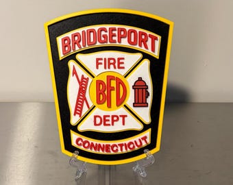 Bridgeport Fire Department Plaque - 3D Embossed First Responder Tribute