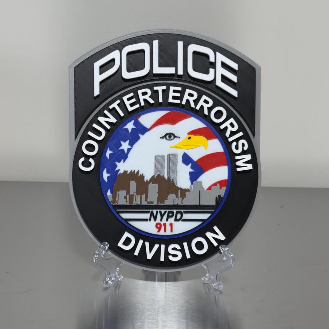 NYPD Counterterrorism Division 3D Plaque First Responder Wall Art